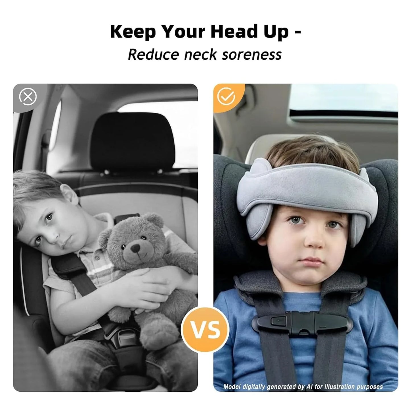 Adjustable Child Car Sleep Head Support Pillow