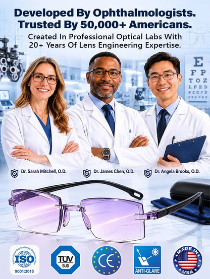 Diamond-Cut Bifocal and Smart-Focus Reading Glasses Set