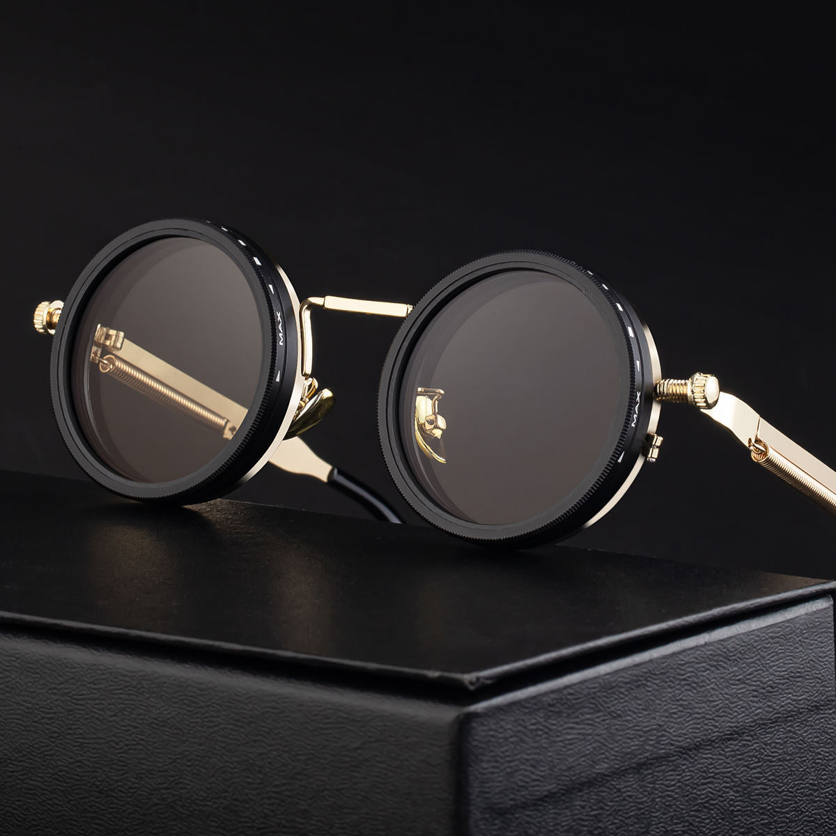 Retro Round Steampunk Polarized Sunglasses – BY-8131 Vintage Metal Frame UV400 Shades for Men & Women