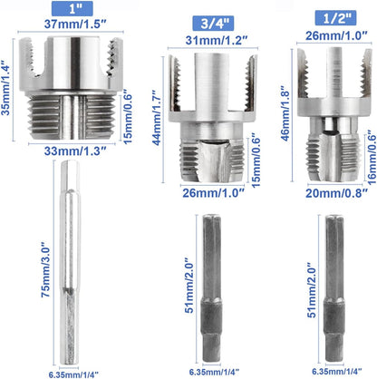 2-in-1 Internal & External Pipe Threading Tool Set