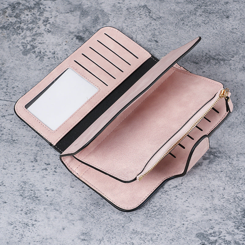 Women’s Large-Capacity RFID Trifold Wallet