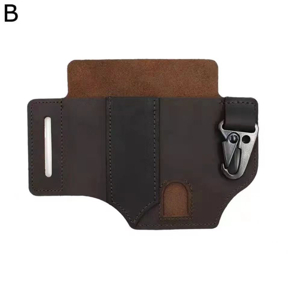 Leather Belt Multitool Pouch Mens Daily Carry Waist Pack