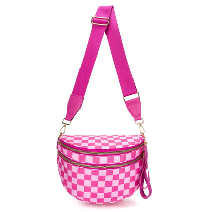 Checkered Crossbody Bum Bags for Women