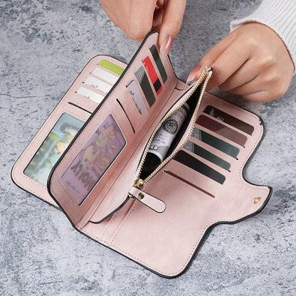 Women’s Large-Capacity RFID Trifold Wallet
