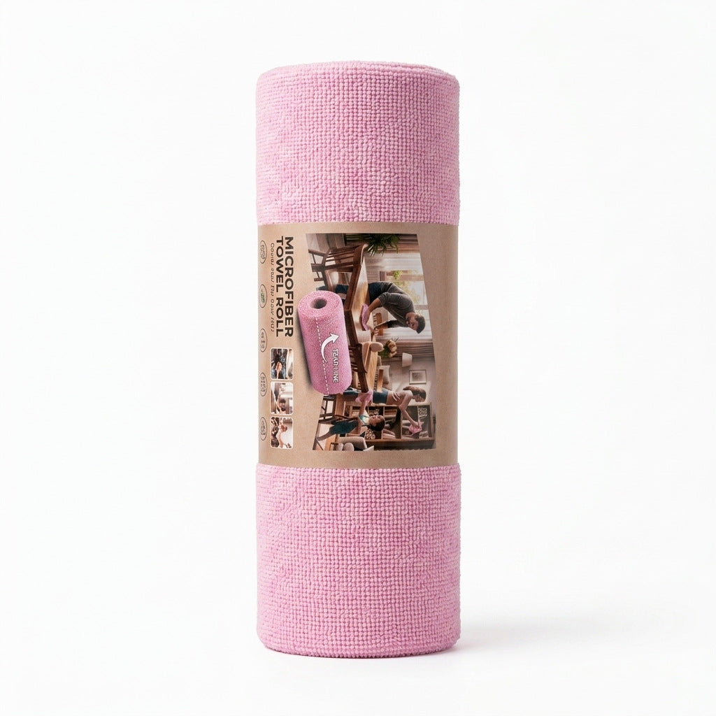 New Easy Tear-Away Microfiber Towel Roll (50-Pack) - Ultra-Absorbent, Eco-Friendly & Lint-Free