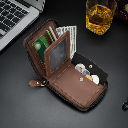 Vintage Minimal Zipper Multifunctional Men Cardholder