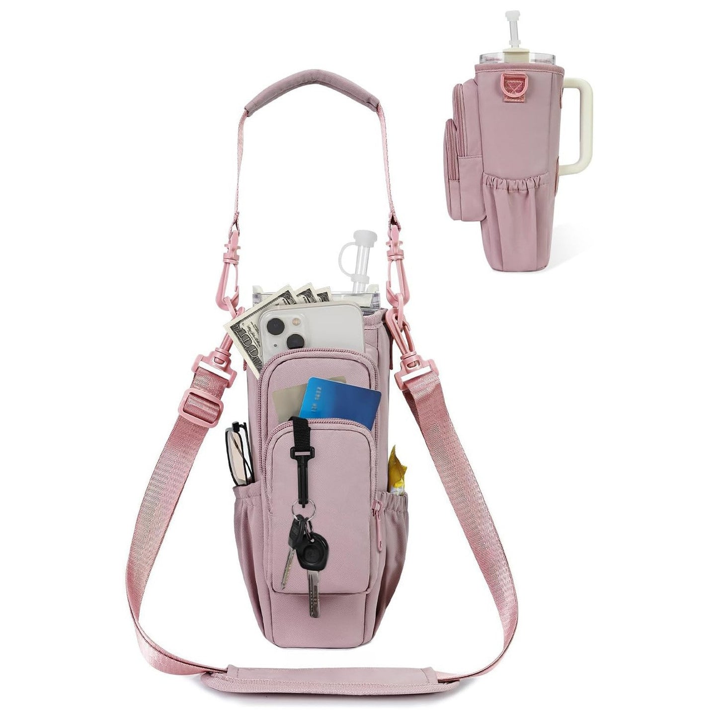 Shoulder Bag with Water Bottle Pocket