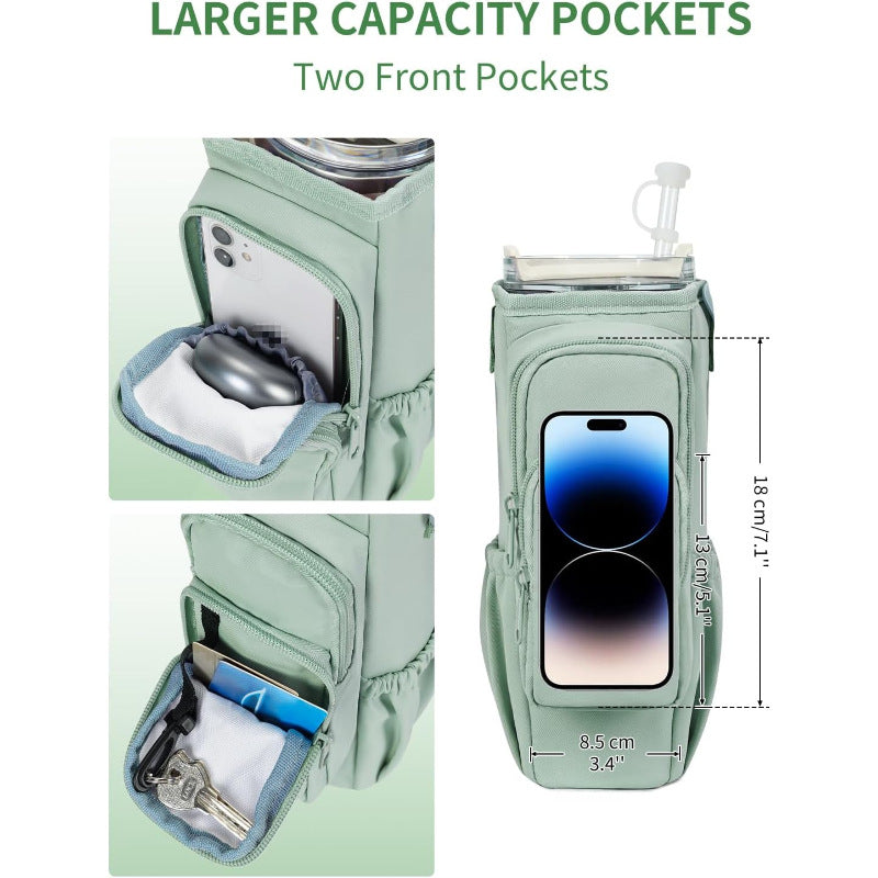 Shoulder Bag with Water Bottle Pocket