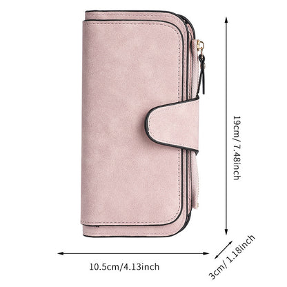 Women’s Large-Capacity RFID Trifold Wallet