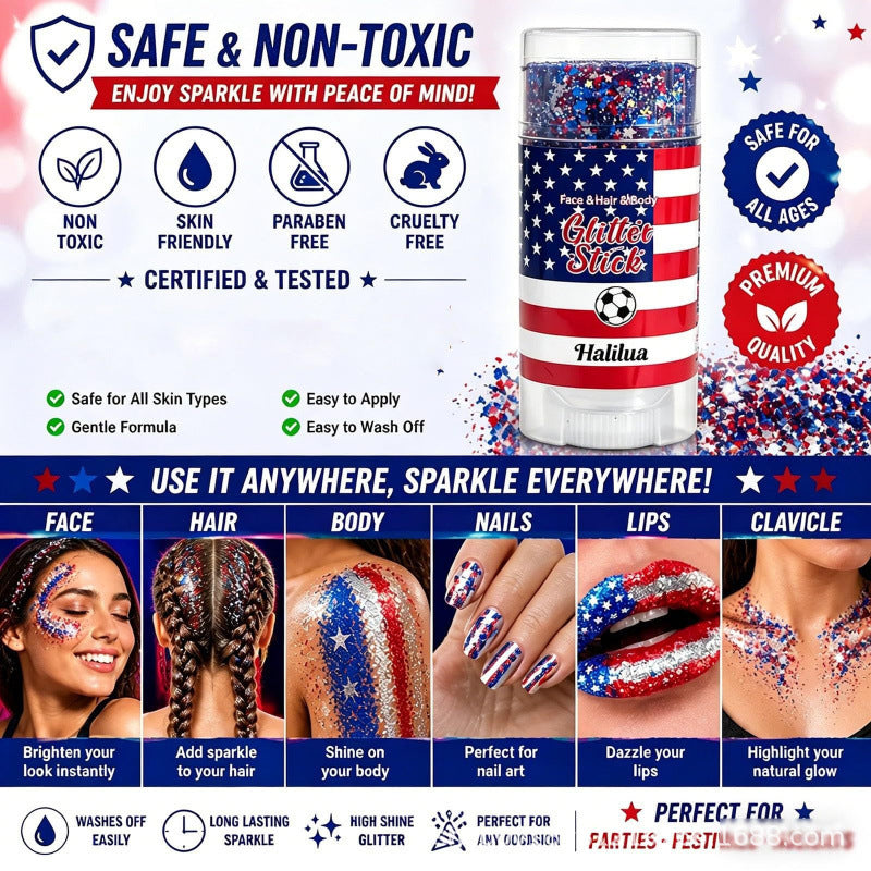 4th of July Glitter Stick 2 Pack