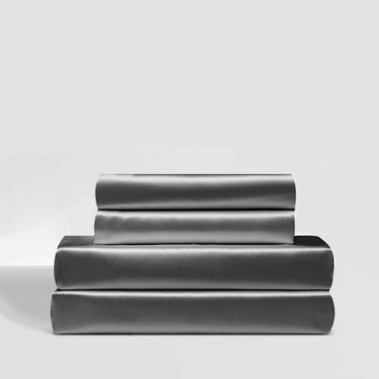 Cooling Polyester Satin Fitted Sheet 4-Piece Bedding Set