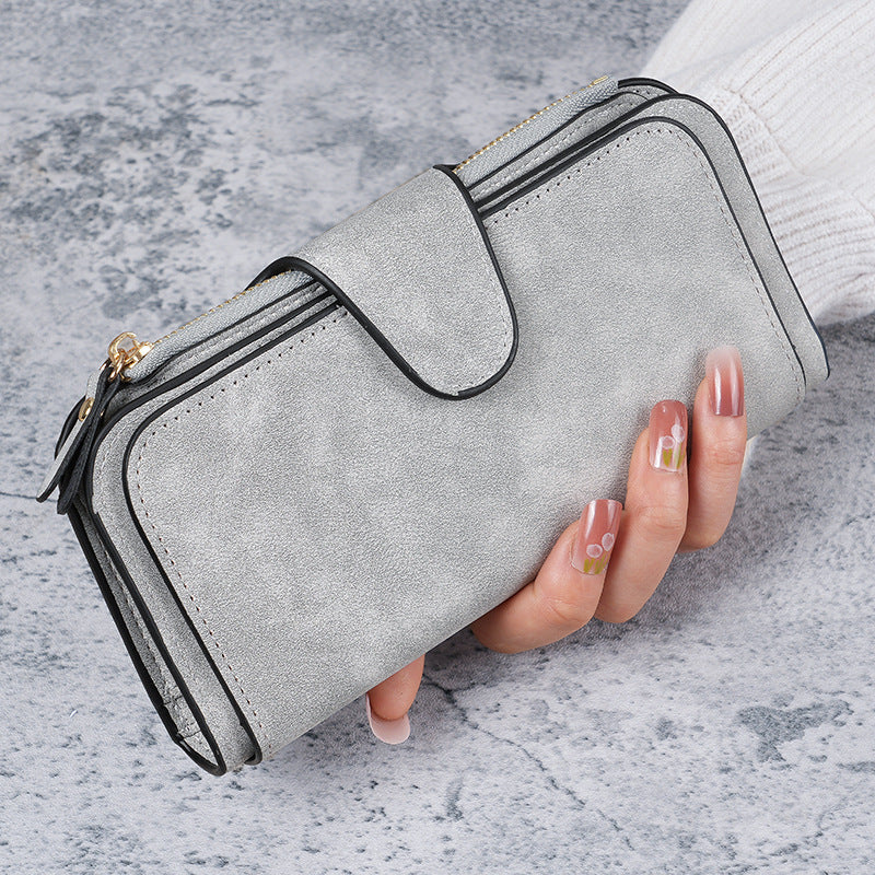 Women’s Large-Capacity RFID Trifold Wallet