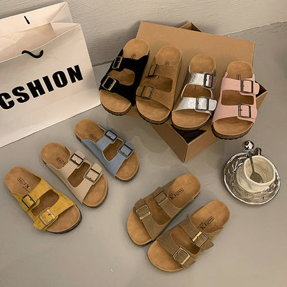 Women Retro Birken Slides, 2.5cm Platform Soft Sole Lazy Sandals, 2026 Summer Outdoor Beach Casual Slippers