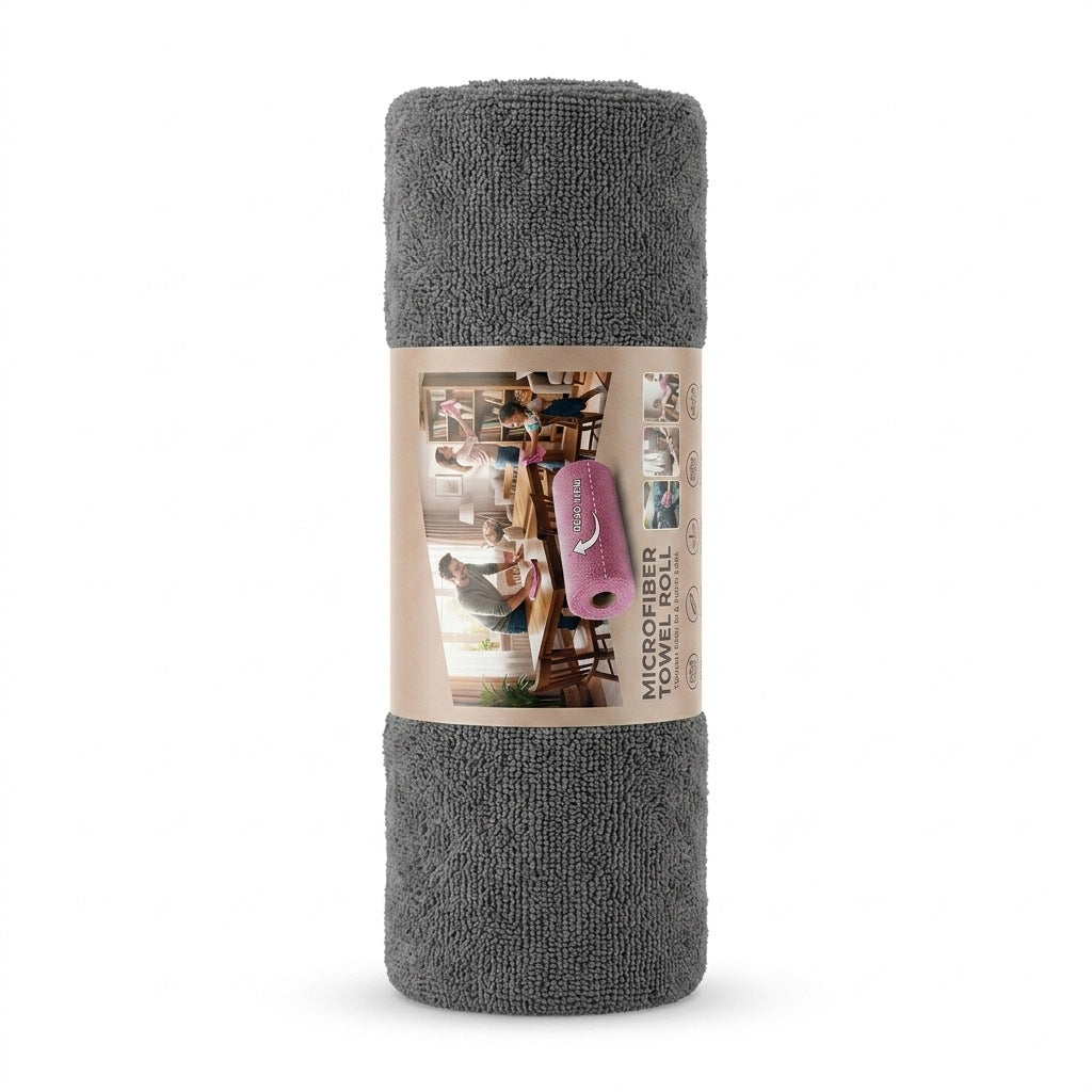 New Easy Tear-Away Microfiber Towel Roll (50-Pack) - Ultra-Absorbent, Eco-Friendly & Lint-Free