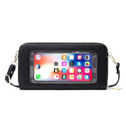 Leather Crossbody Phone Bag for Women