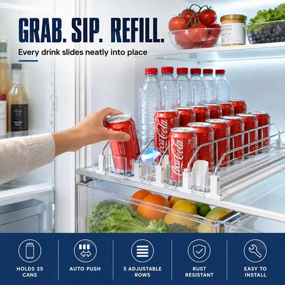 Automatic Refrigerator Drink Pusher Organizer