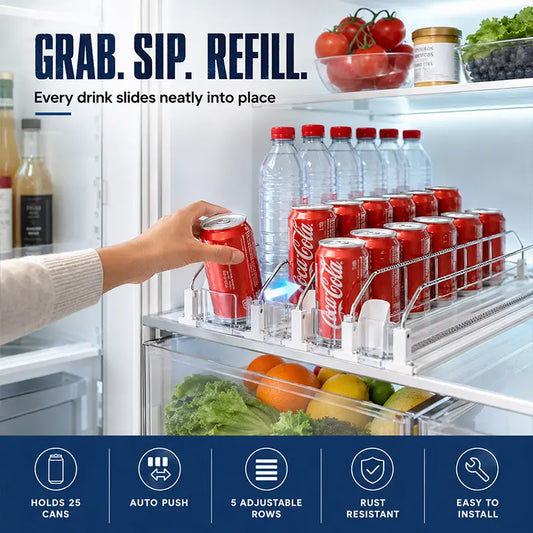 Automatic Refrigerator Drink Pusher Organizer