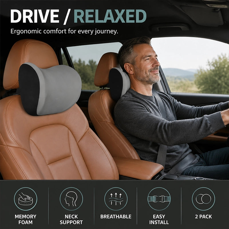 Car Logo Memory-Foam Headrest Pillow