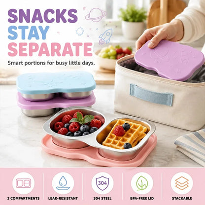 150 ml Dual-Compartment Stainless Steel Snack Container