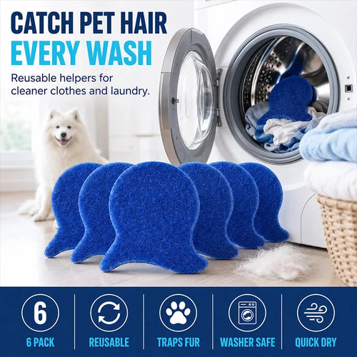 Reusable Laundry Hair Catcher Balls – 8 Pack