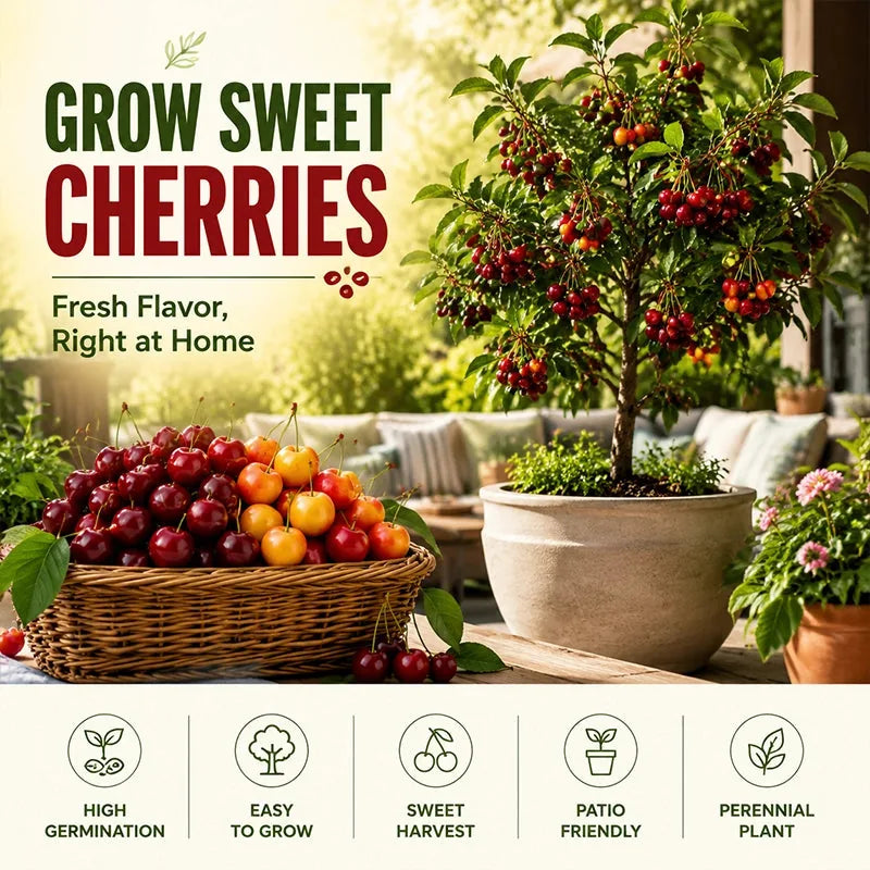 Sweet Cherry Seeds – 200-Seed Home Growing Pack