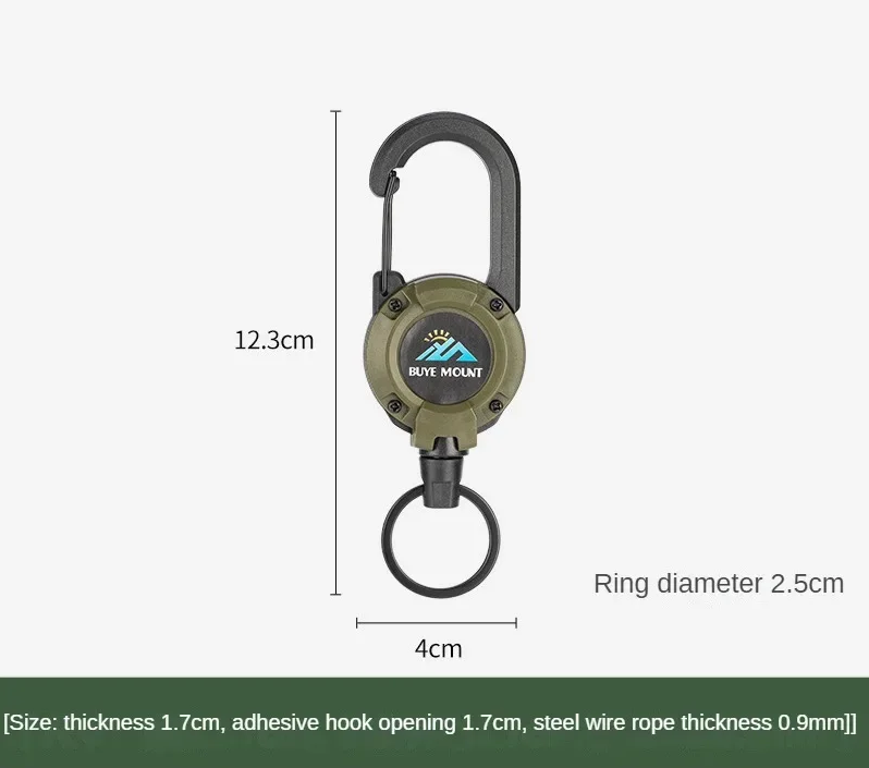 Retractable Carabiner Key Reel for Backpack & Belt 3-Piece Set