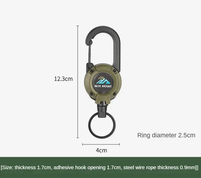 Retractable Carabiner Key Reel for Backpack & Belt 3-Piece Set
