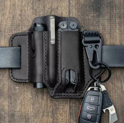 Leather Belt Multitool Pouch Mens Daily Carry Waist Pack