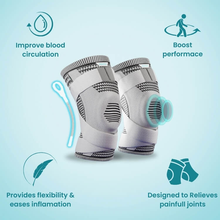 Compression Support Strap, Breathable Meniscus Knee Brace for Running Joint Protection Sold as one pair (2 pieces)