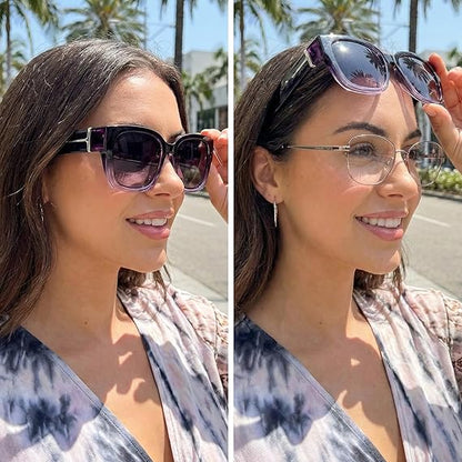Polarized Fit Over Sunglasses for Women – UV400 Protection Floral Frame Wear Over Prescription Glasses
