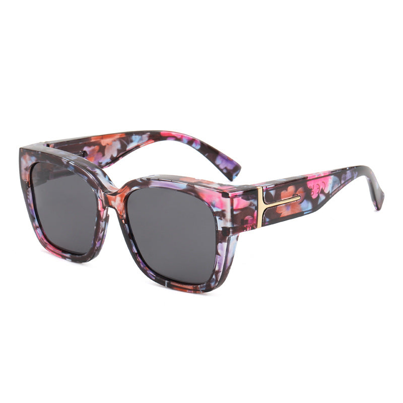 Polarized Fit Over Sunglasses for Women – UV400 Protection Floral Frame Wear Over Prescription Glasses