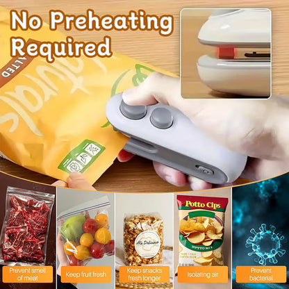 2-in-1 Mini Bag Sealer & Cutter | USB Rechargeable Heat Sealer (offer)