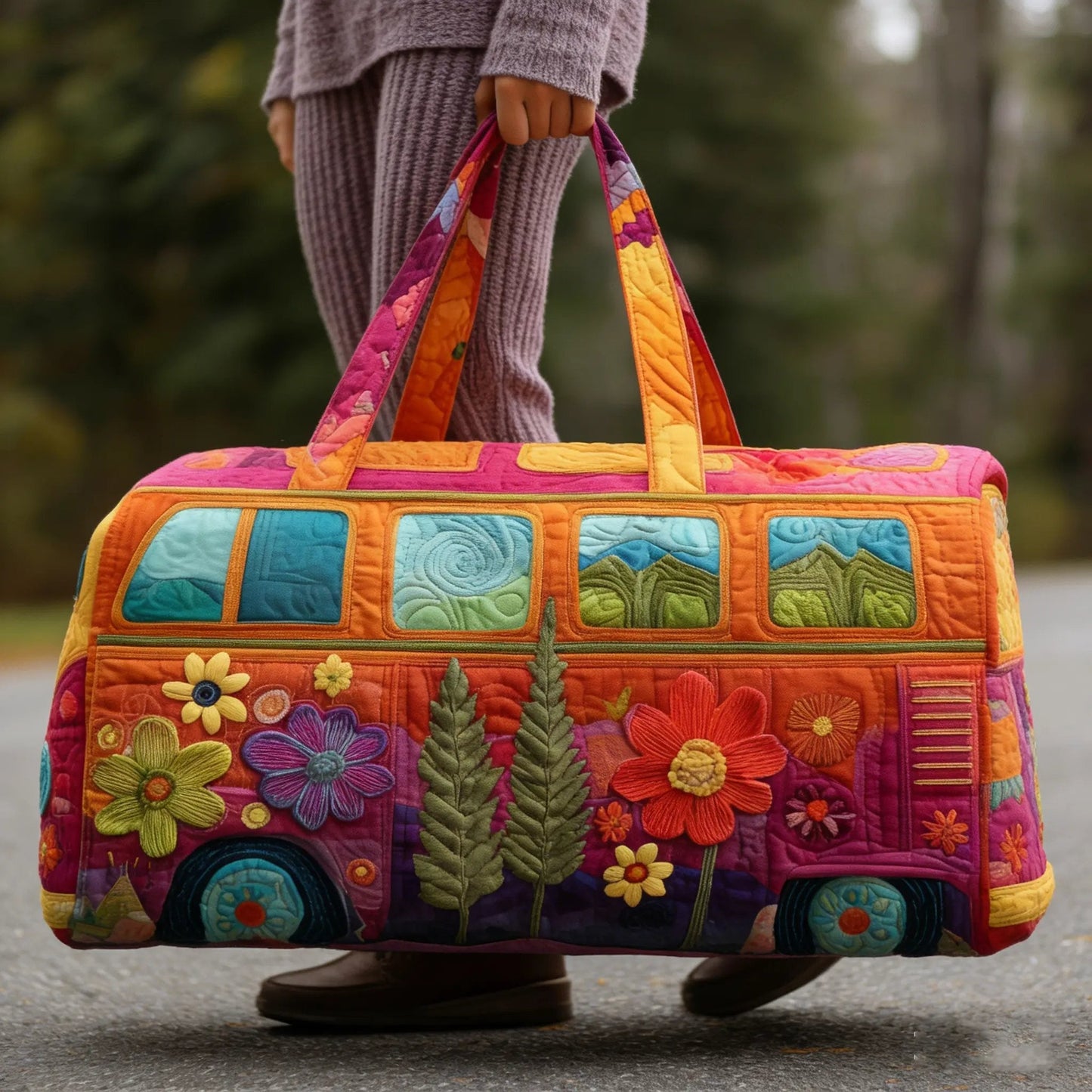 💞LAST DAY 50% OFF ✨ Hippie Journey Quilted Duffle Bag