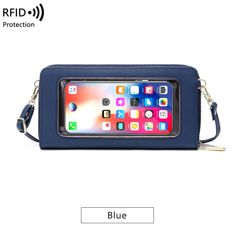 Leather Crossbody Phone Bag for Women