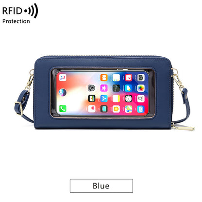 Leather Crossbody Phone Bag for Women