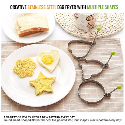 5 Pcs Stainless Steel Fried Egg Moulds