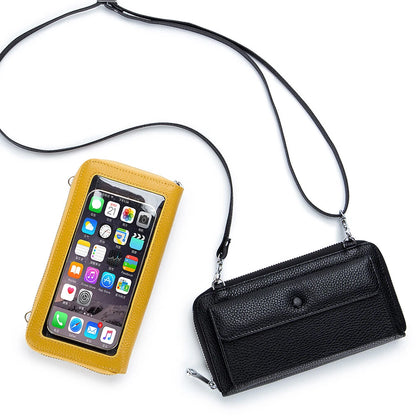 Leather Crossbody Phone Bag for Women