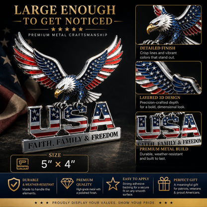 🇺🇸250th Anniversary 49% OFF - ★USA Faith. Family & Freedom★ Metal Emblem