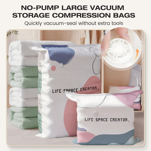 📦 Large-Capacity Vacuum Bags – No Pump Needed! （4PCS Home Storage Set）💨✨