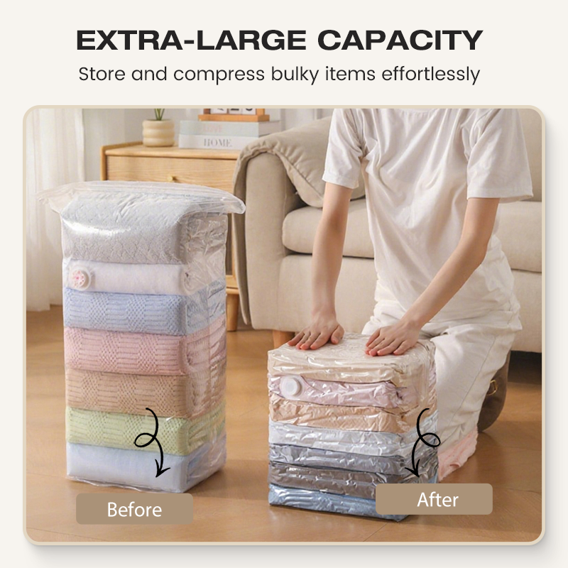 📦 Large-Capacity Vacuum Bags – No Pump Needed! （4PCS Home Storage Set）💨✨