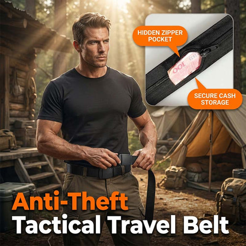 Tactical Travel Belt with Hidden Money Pocket-2 PCS