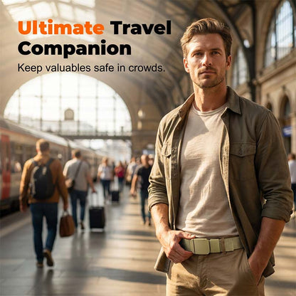 Tactical Travel Belt with Hidden Money Pocket-2 PCS