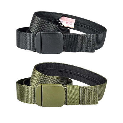 Tactical Travel Belt with Hidden Money Pocket-2 PCS