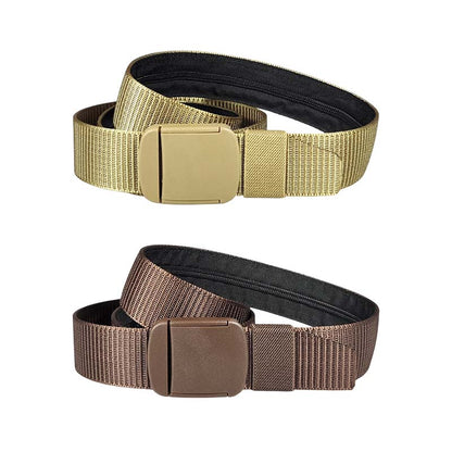 Tactical Travel Belt with Hidden Money Pocket-2 PCS