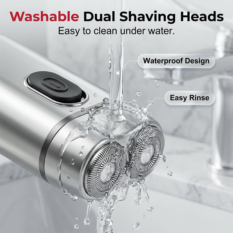 Portable Dual-Head Electric Shaver