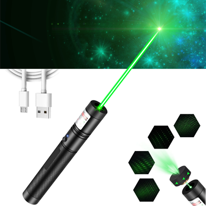 Rechargeable Portable Laser Pointer with Star Pattern - image 1