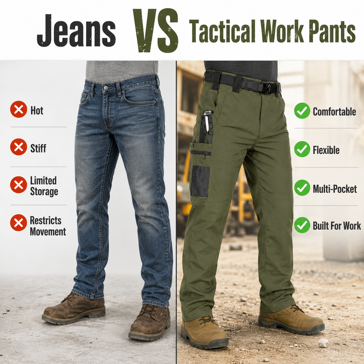 Men's Multi-Pocket Tactical Work Pants - image 2