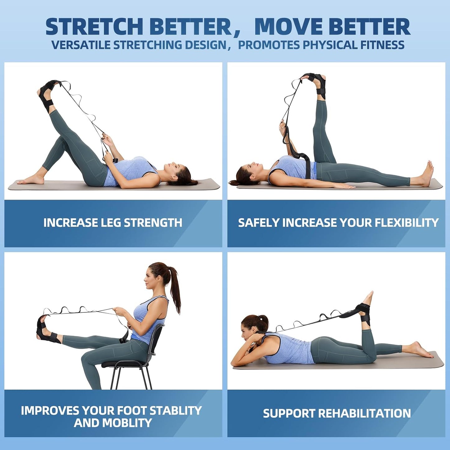 Foot & Leg Stretching Strap – 2 Pack - image 4