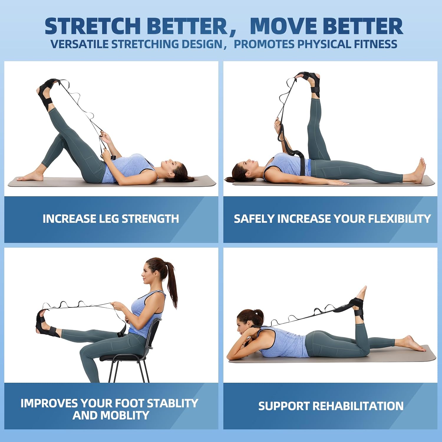 Foot & Leg Stretching Strap – 2 Pack - image 4