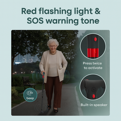 Foldable Twin-Grip Mobility Cane with Light & Alarm - image 5